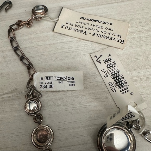 Vintage NEW Reversible Silver & Copper Liz Claiborne Heavy Necklace Bracelet Set - Picture 9 of 10